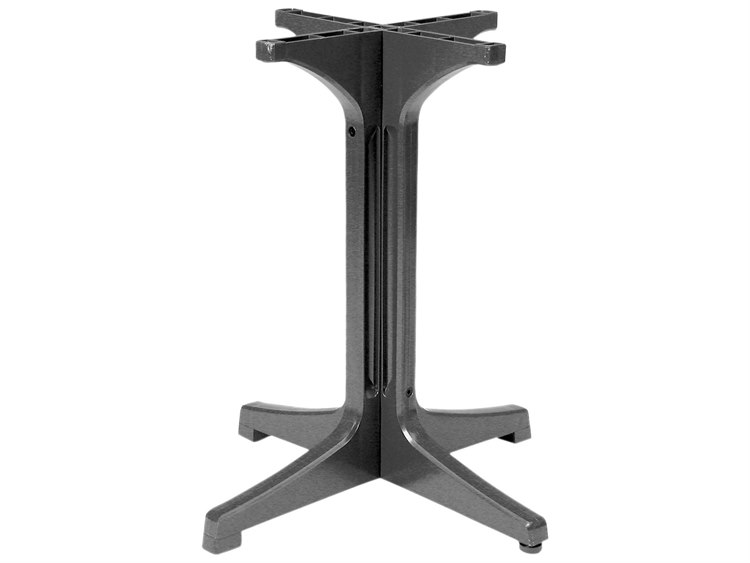 Grosfillex Alpha Resin Charcoal Small Pedestal Table Base