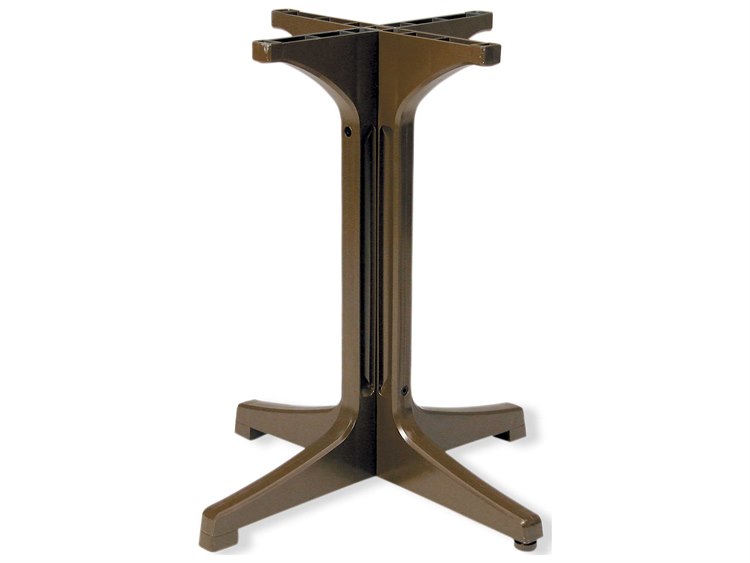 Grosfillex Alpha Resin Bronze Mist Small Pedestal Table Base