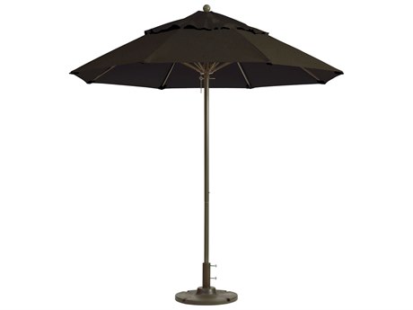 Grosfillex Windmaster Aluminum 7 Foot Round Fiberglass Umbrella in Charcoal Gray