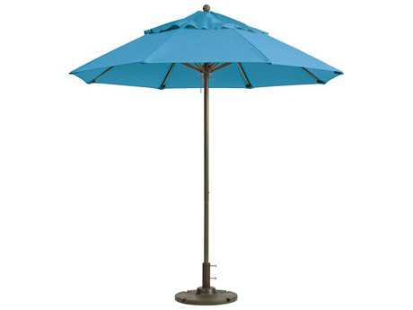 Grosfillex Windmaster Aluminum 7" Foot Round Fiberglass Umbrella in Sky Blue