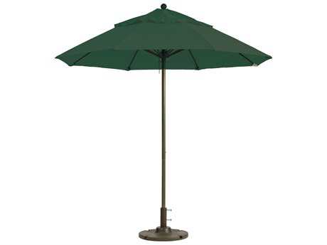 Grosfillex Windmaster Aluminum 7" Foot Round Fiberglass Umbrella in Fern Green