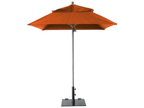 Grosfillex Windmaster Aluminum 6" Foot Square Fiberglass Umbrella in Orange