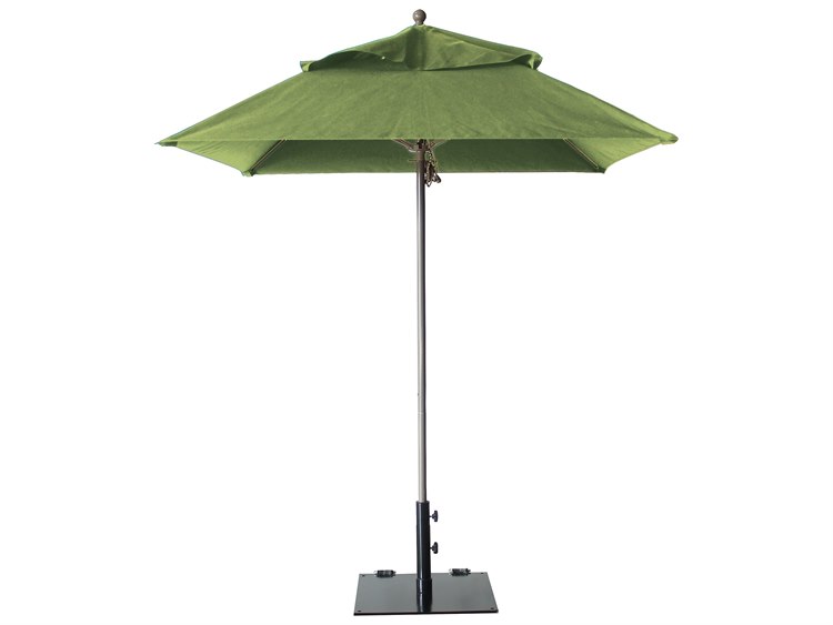 Grosfillex Windmaster Aluminum 6" Foot Square Fiberglass Umbrella in Pistachio