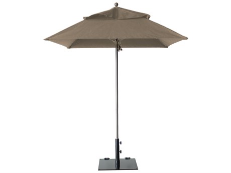 Grosfillex Windmaster Aluminum 6" Foot Square Fiberglass Umbrella in Linen