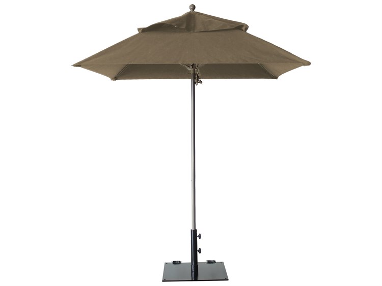 Grosfillex Windmaster Aluminum 6" Foot Square Fiberglass Umbrella in Taupe