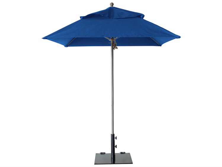 Grosfillex Windmaster Aluminum 6" Foot Square Fiberglass Umbrella in Pacific Blue