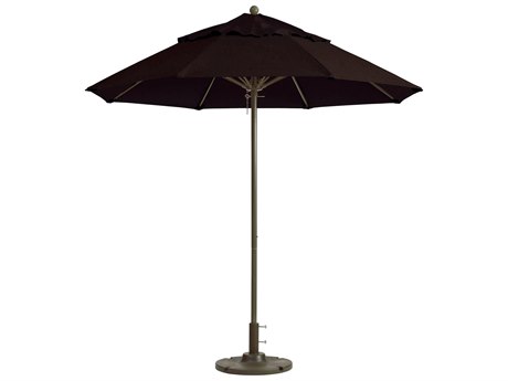 Grosfillex Windmaster Aluminum 9'' Foot Round Fiberglass Umbrella in Black