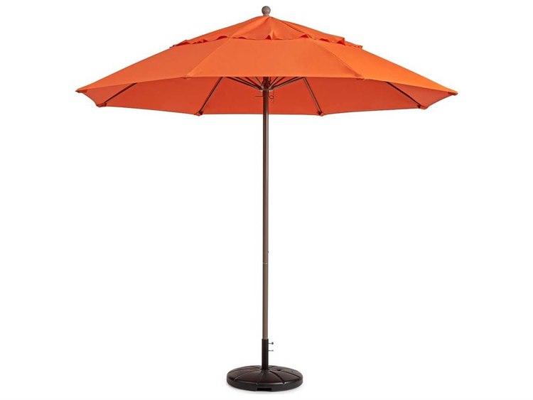 Grosfillex Windmaster Aluminum 9" Foot Round Fiberglass Umbrella in Orange