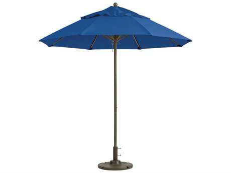 Grosfillex Windmaster Aluminum 9'' Foot Round Fiberglass Umbrella in Pacific Blue