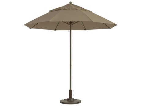Grosfillex Windmaster Aluminum 9'' Foot Round Fiberglass Umbrella in Linen