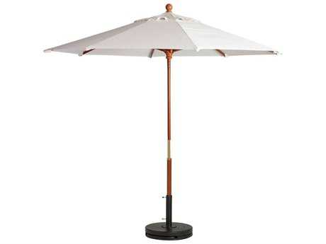 Grosfillex Market Wood 7' Foot Round Umbrella in White
