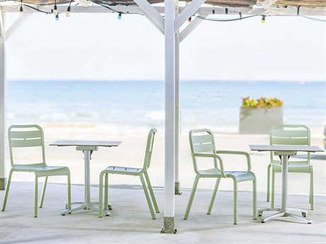 Grosfillex Cannes Resin Sage Green Dining Set