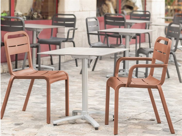 Grosfillex Cannes Resin Terra Cotta Patio Dining Set