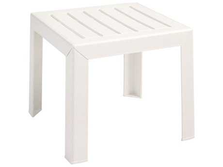 Grosfillex Bahia Resin White 16'' Wide Square End Low Table
