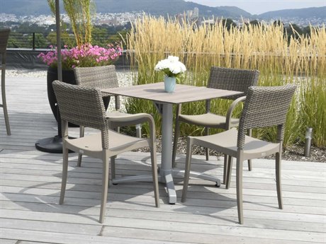 Grosfillex Java Resin French Taupe Dining Set
