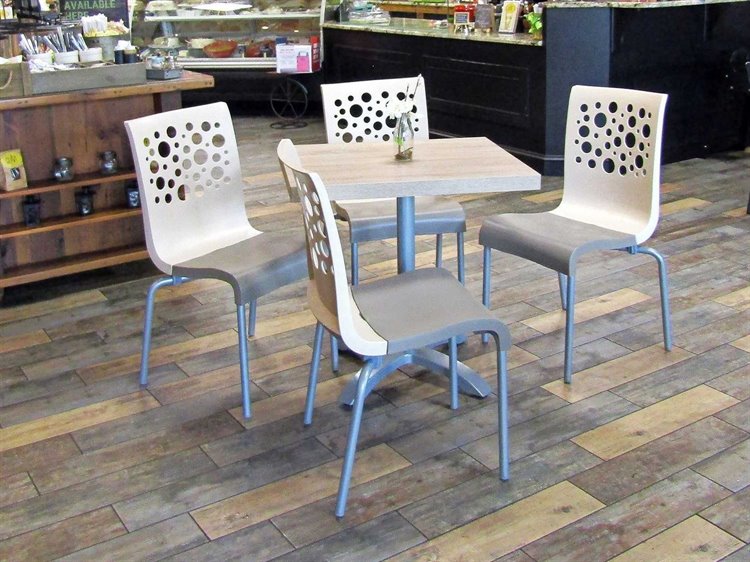 Grosfillex Tempo Aluminum Beige/Taupe Patio Dining Set