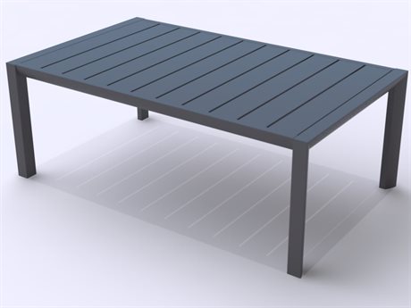 Grosfillex Sunset Aluminum Volcanic Black 40"W x 24"D Rectangular Coffee Table
