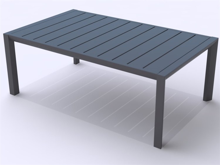 Grosfillex Sunset Aluminum Volcanic Black Rectangular Patio Coffee Table