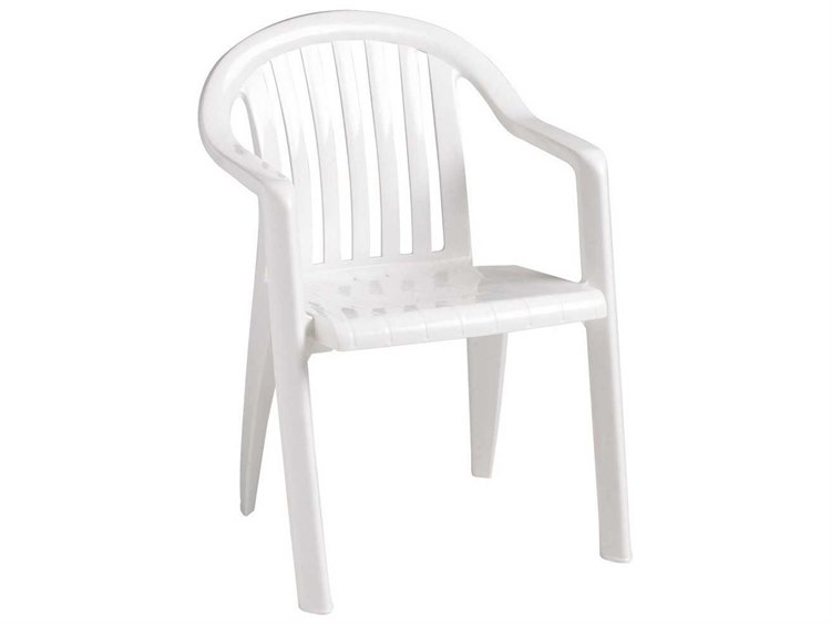 Grosfillex Miami Resin Lowback Stacking Dining Arm Chair Sold In