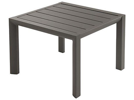 Grosfillex Sunset Aluminum Volcanic Black 20" Square Low End Table