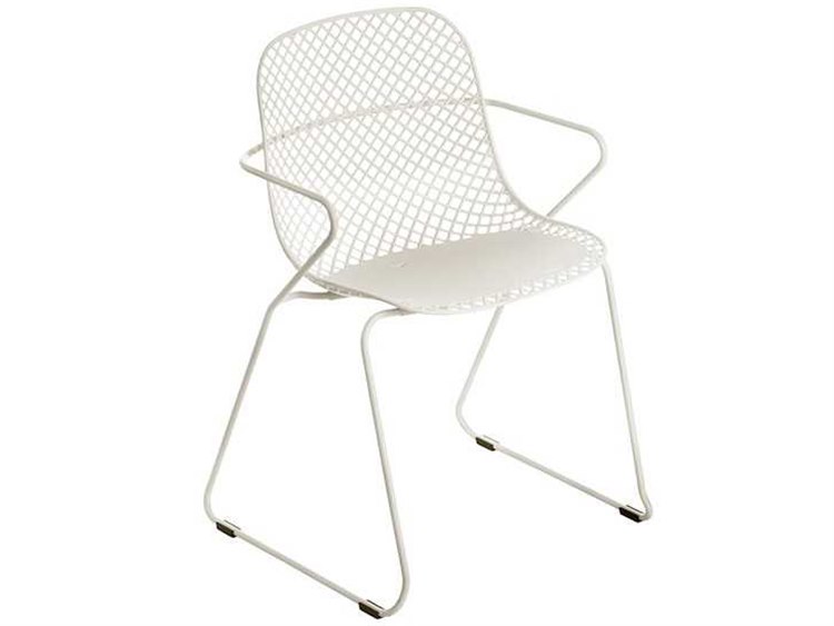 Grosfillex Ramatuelle Steel Creme Absolute '73 Dining Arm Chair