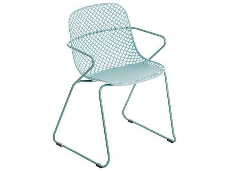 Grosfillex Ramatuelle Steel Blue Ether '73 Dining Arm Chair