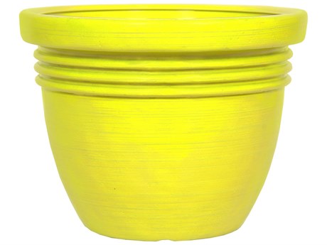 Grosfillex Crowd Control Resin Safety Yellow Dalao 24'' Safety Planter