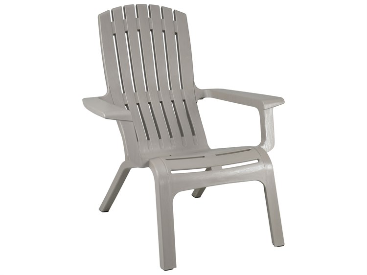 Grosfillex Westport Resin Barn Gray Patio Adirondack Chair