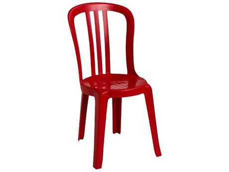 Grosfillex Miami Resin Red Stacking Bistro Side Chair