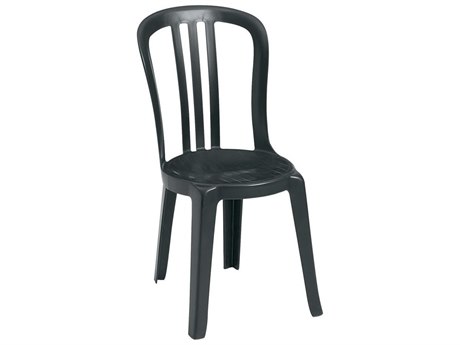 Grosfillex Miami Resin Charcoal Stacking Bistro Side Chair