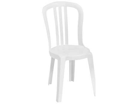 Grosfillex Miami Resin White Stacking Bistro Side Chair