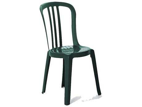 Grosfillex Miami Resin Amazon Green Stacking Bistro Side Chair