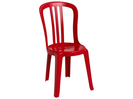 Grosfillex Miami Resin Red Stacking Bistro Side Chair