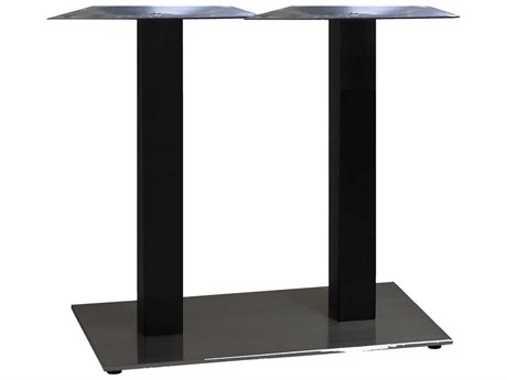 Grosfillex Gamma Steel Black 28''W x 16''D Rectangular Dining Height Lateral Table Base