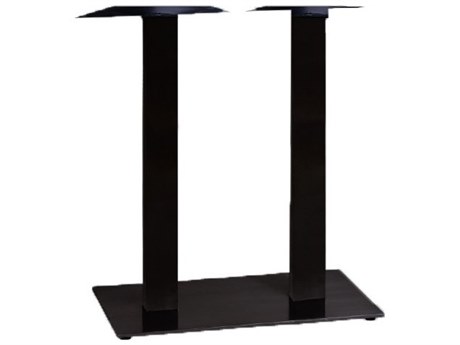 Grosfillex Gamma Steel Black 28''W x 16''D Rectangular Bar Height Lateral Table Base