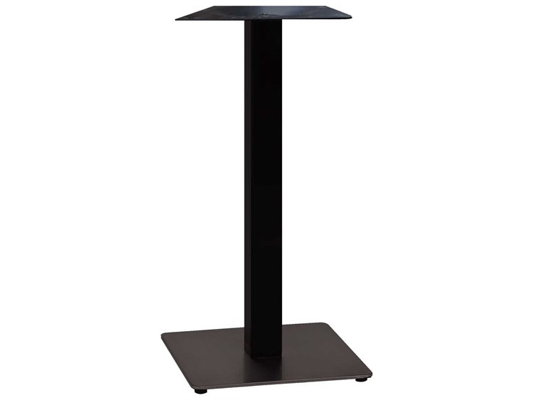 Grosfillex Gamma Steel Black 18" Square Bar Height Table Base
