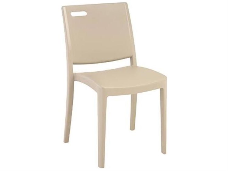 Grosfillex Metro Resin Linen Stacking Outdoor Patio Dining Side Chair