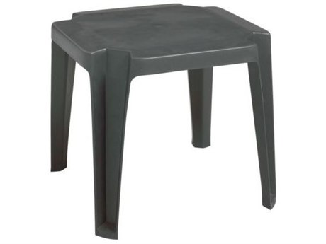 Grosfillex Miami Resin Charcoal 17'' Square Low End Table