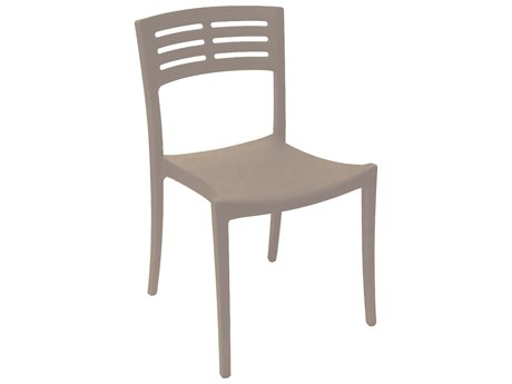 Grosfillex Vogue Resin Taupe Stacking Dining Side Chair