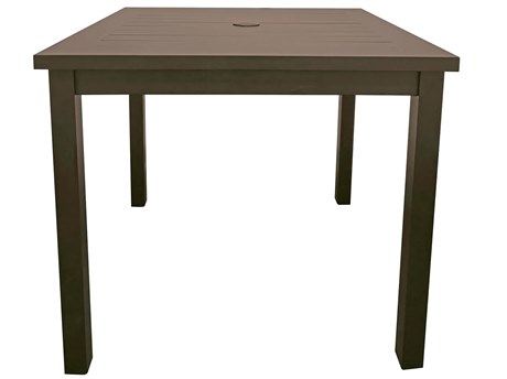 Grosfillex Sigma Aluminum Fusion Bronze 28" Wide Square Bar Height Table