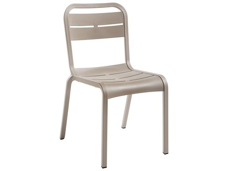 Grosfillex Cannes Resin French Taupe Stacking Dining Side Chair