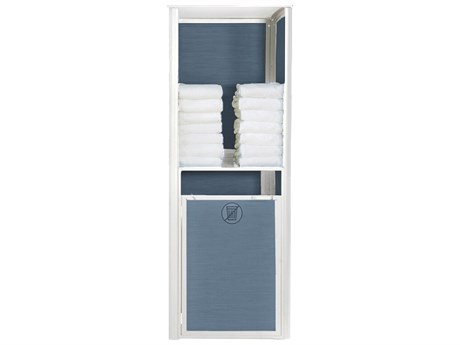 Grosfillex Sunset Sling Aluminum Mandras Blue/Glacier White Towel Valet Single Unit