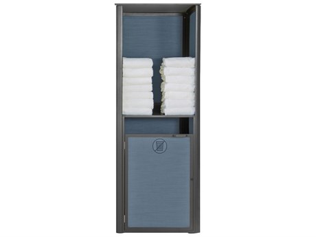 Grosfillex Sunset Sling Aluminum Mandras Blue/Volcanic Black Towel Valet Single Unit