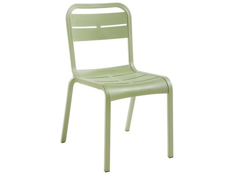 Grosfillex Cannes Resin Sage Green Stacking Dining Side Chair