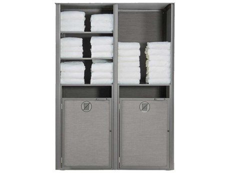 Grosfillex Sunset Sling Aluminum Solid Gray/Platinum Gray Towel Valet Double Unit