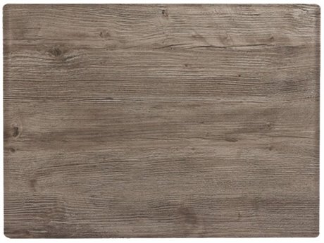 Grosfillex Molded Melamine Resin Aged Oak 32''W x 24''D Rectangular Table Top