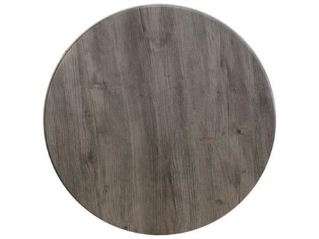 Grosfillex Molded Melamine Resin Aged Oak 28'' Round Table Top