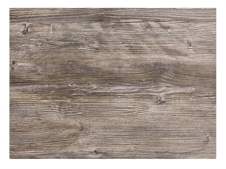 Grosfillex HPL Resin Drifted Pine Rectangular Table Top with Rails