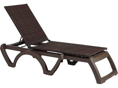 Grosfillex Java Wicker Resin Bronze Chaise Lounge