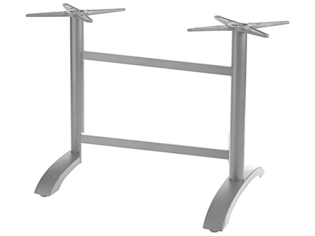 Grosfillex Ecofix Aluminum Black Lateral Table Base with Rail Tops